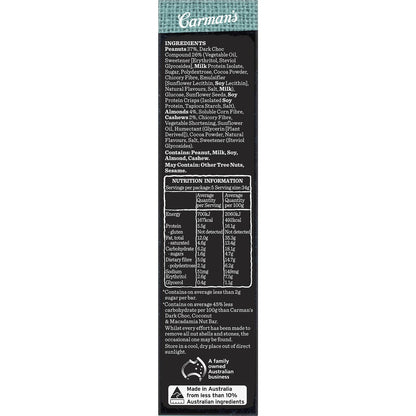 Carmans Low Sugar & Carb Nut Bar Dark Choc 170g