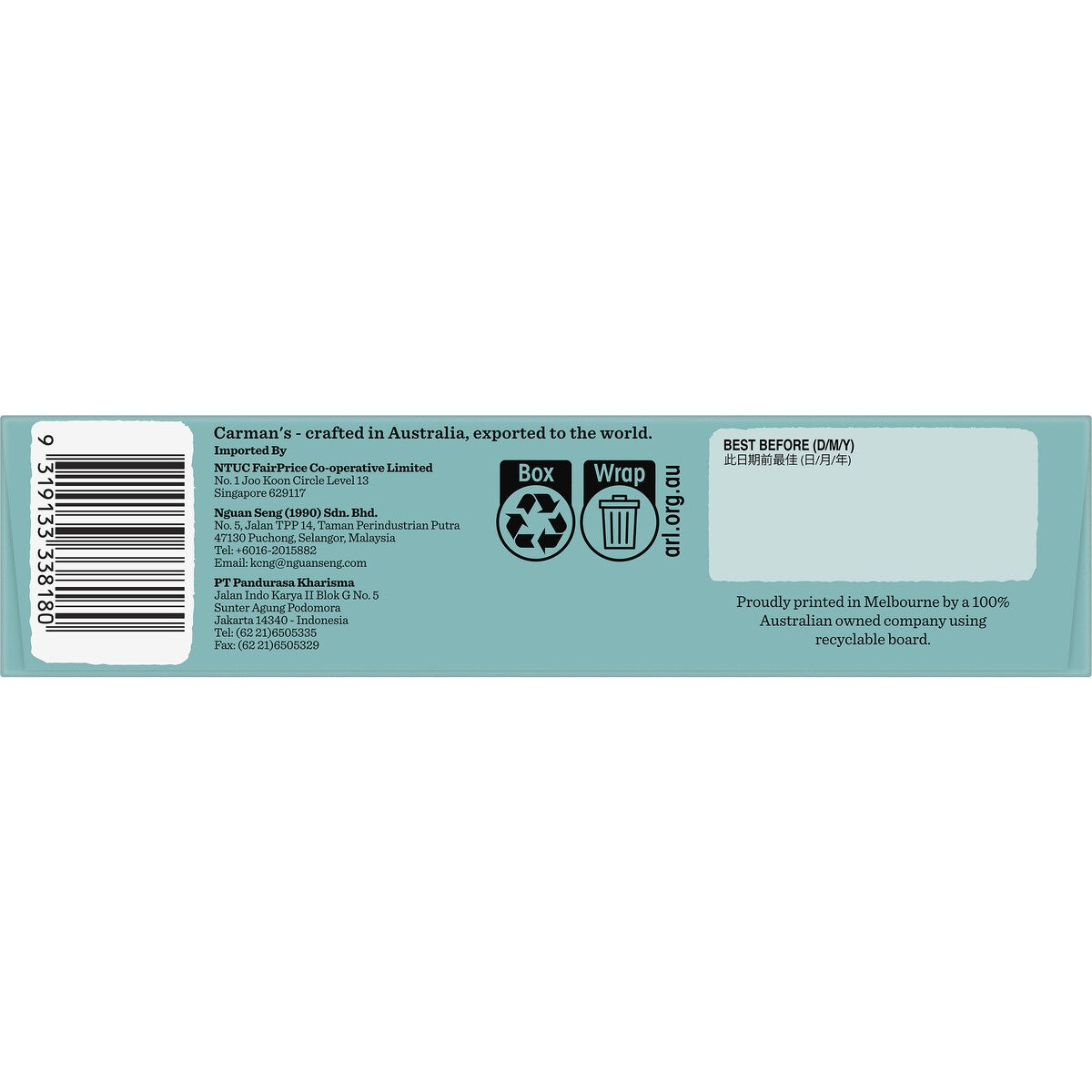 Carman's Low Sugar Low Carb Bar Dark Choc 170g