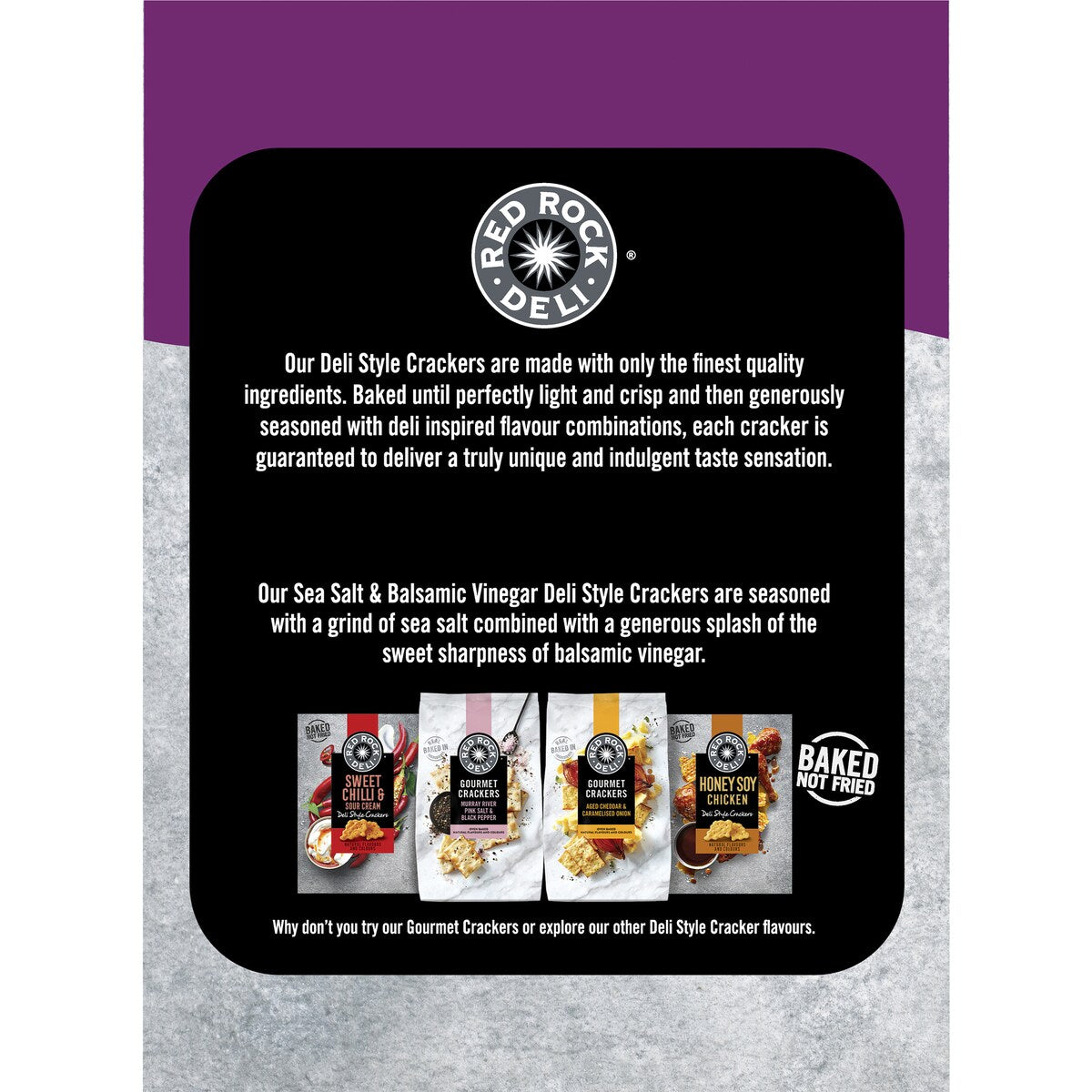 Red Rock Deli Crackers Multipack Of 5 Sea Salt & Balsamic Vinegar 130g