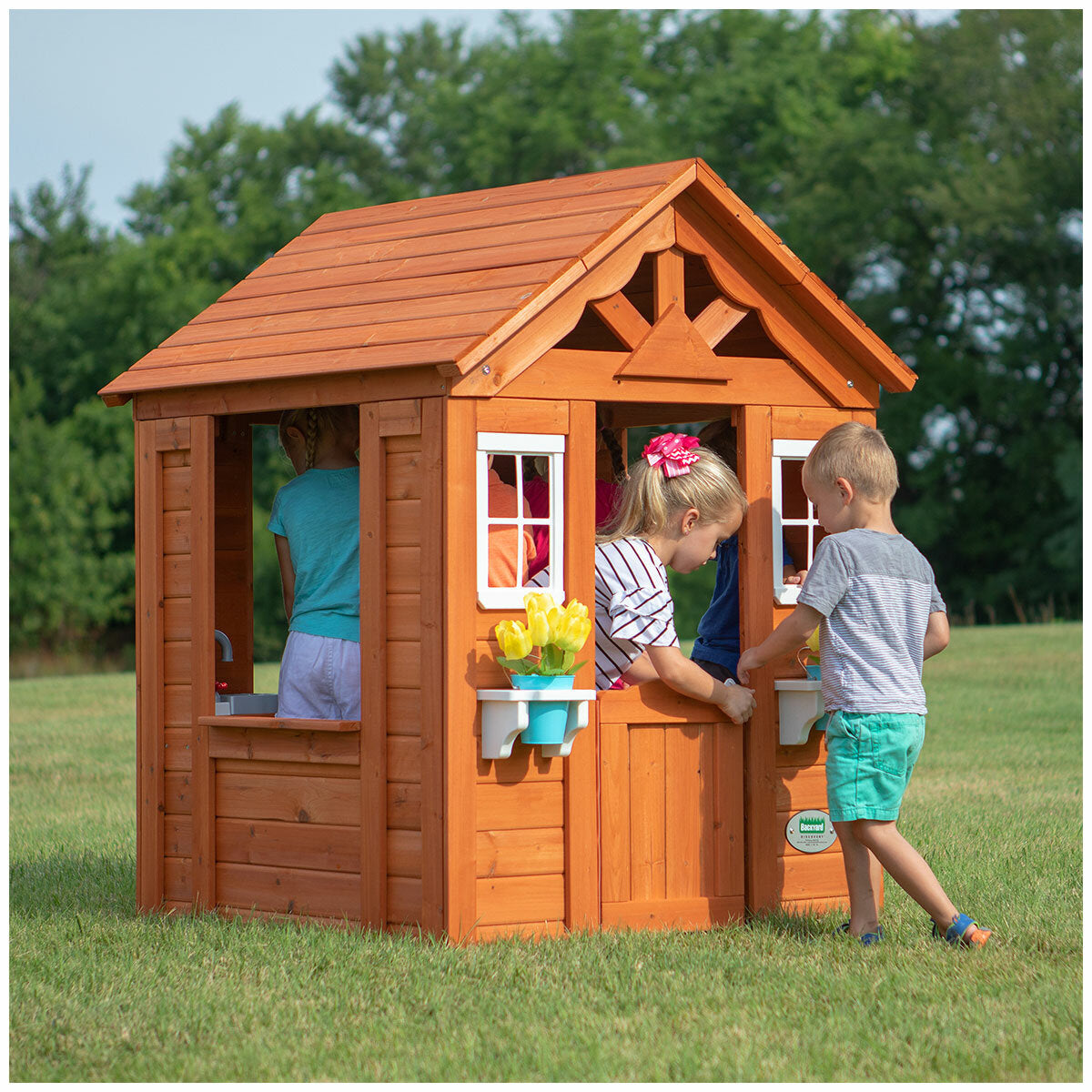 Backyard Discovery Timberlake Wooden Cedar Kids Cubby House