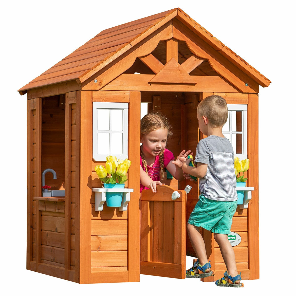 Backyard Discovery Timberlake Wooden Cedar Kids Cubby House