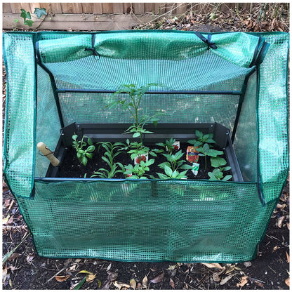 Greenlife Patio Garden Bed With Greenhouse Cover And Base 80 x 50 x 30 cm Charcoal