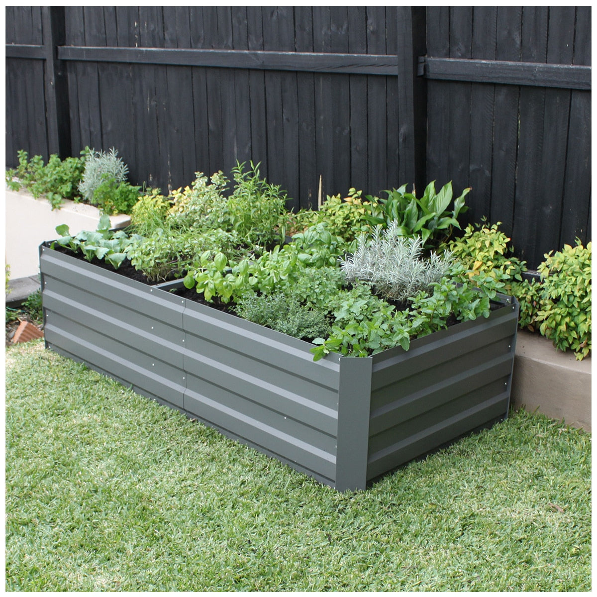Greenlife Large Garden Bed And Greenhouse Cover 180 x 90 x 45cm Slate Grey