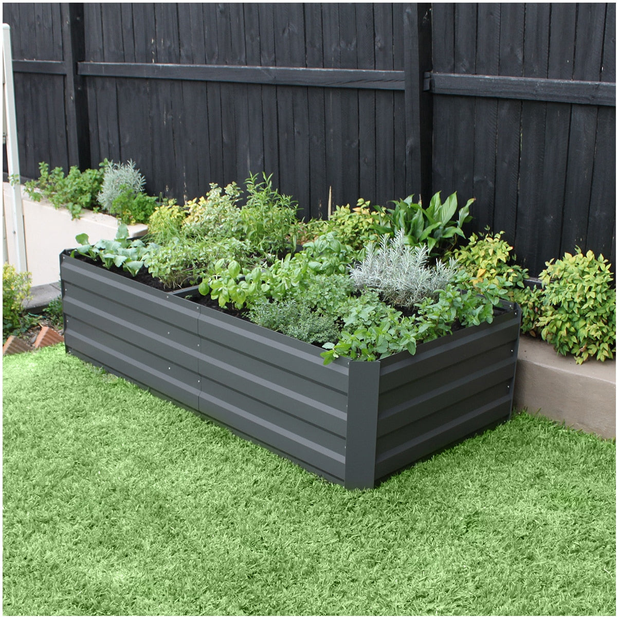 Greenlife Large Garden Bed 180 x 90 x 45cm Charcoal