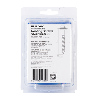 Buildex Cladding Screws - 12g x 45mm - 50 Pack