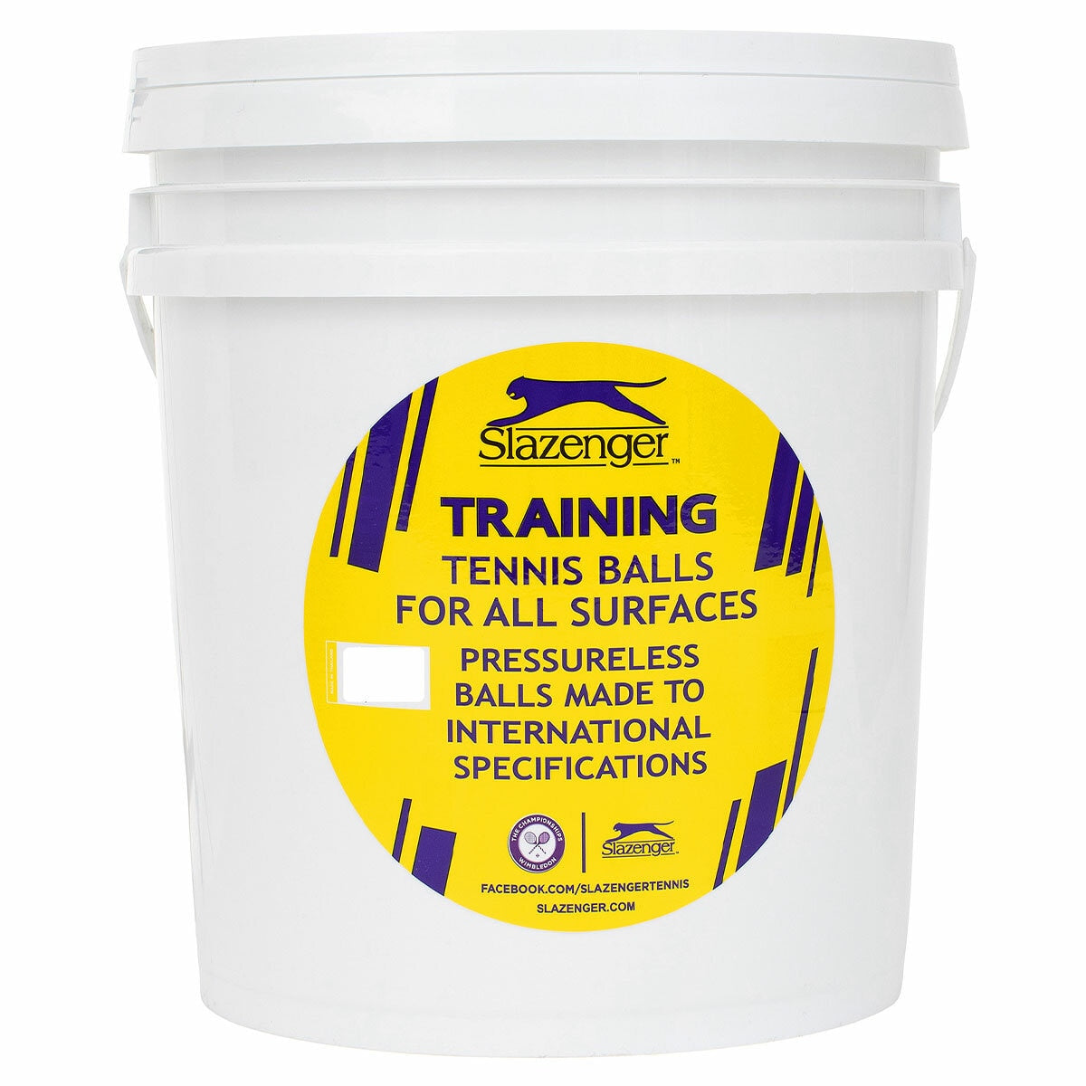 Slazenger Training Tennis Balls Bucket 60 Balls Yellow DWSQ03060