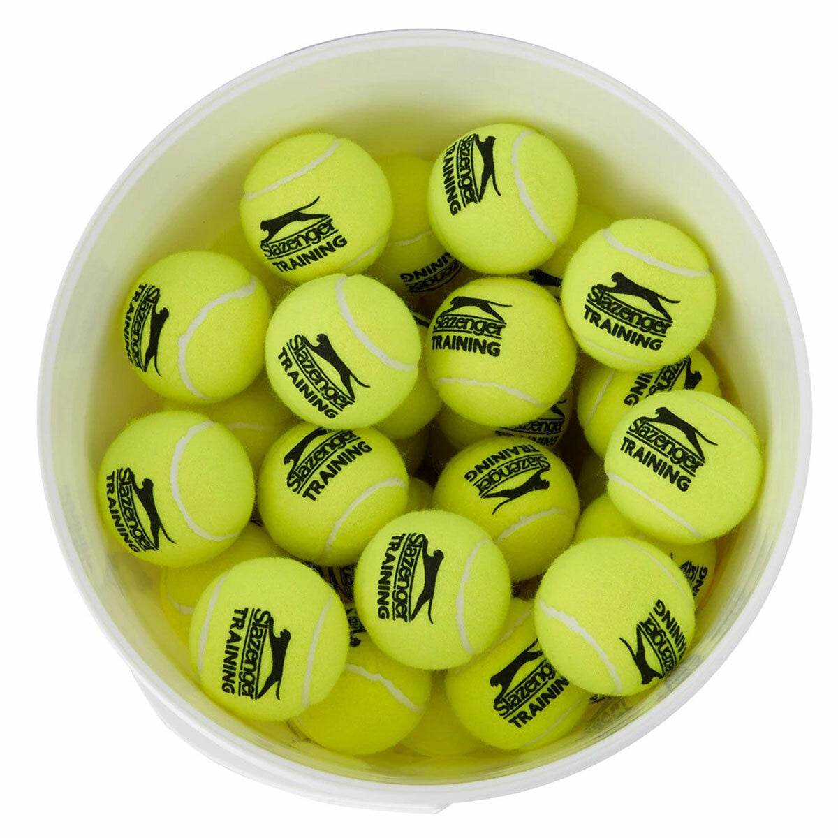 Slazenger Training Tennis Balls Bucket 60 Balls Yellow DWSQ03060