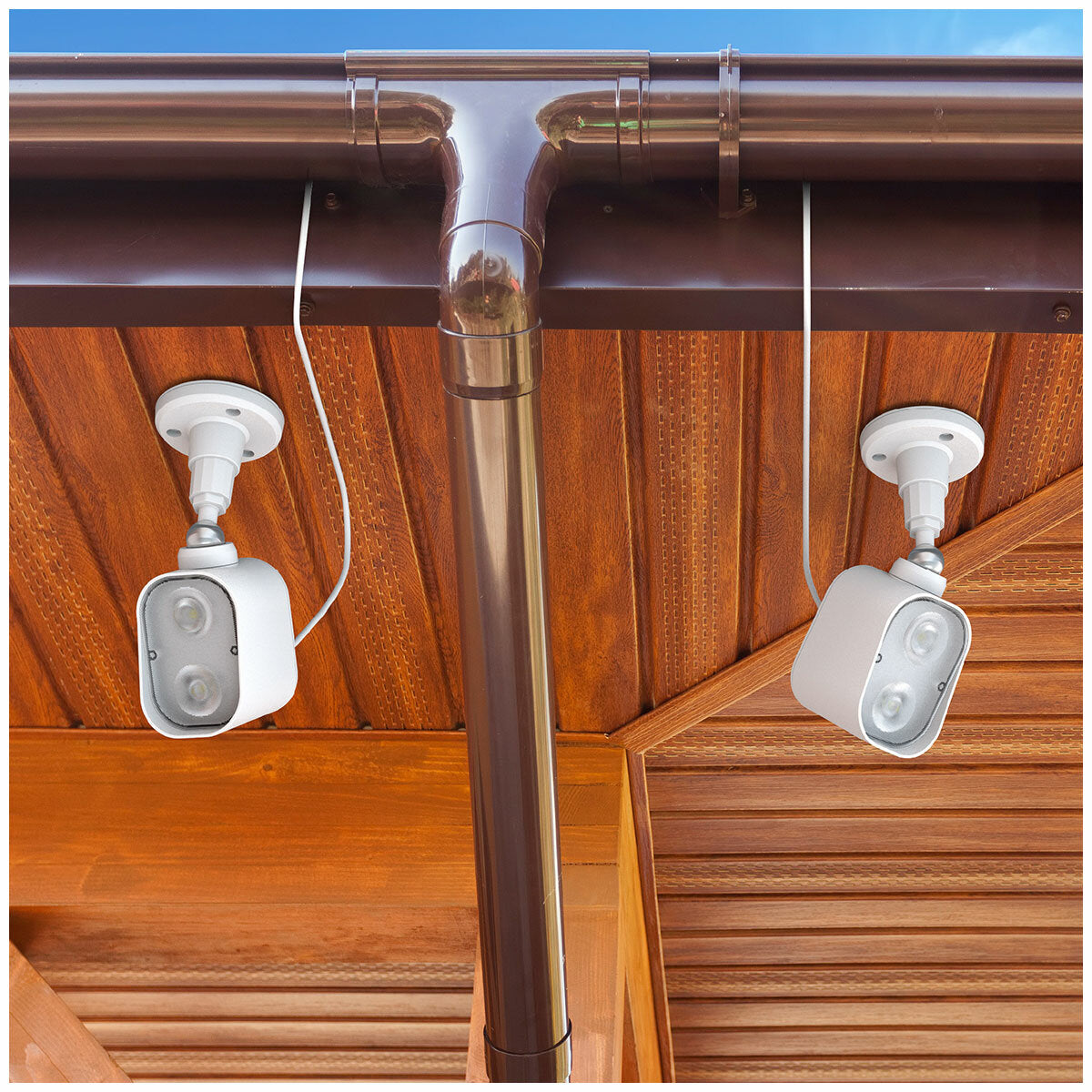 Infinity X1 Solar Security Motion Lights White Rechargeable 2 Pack