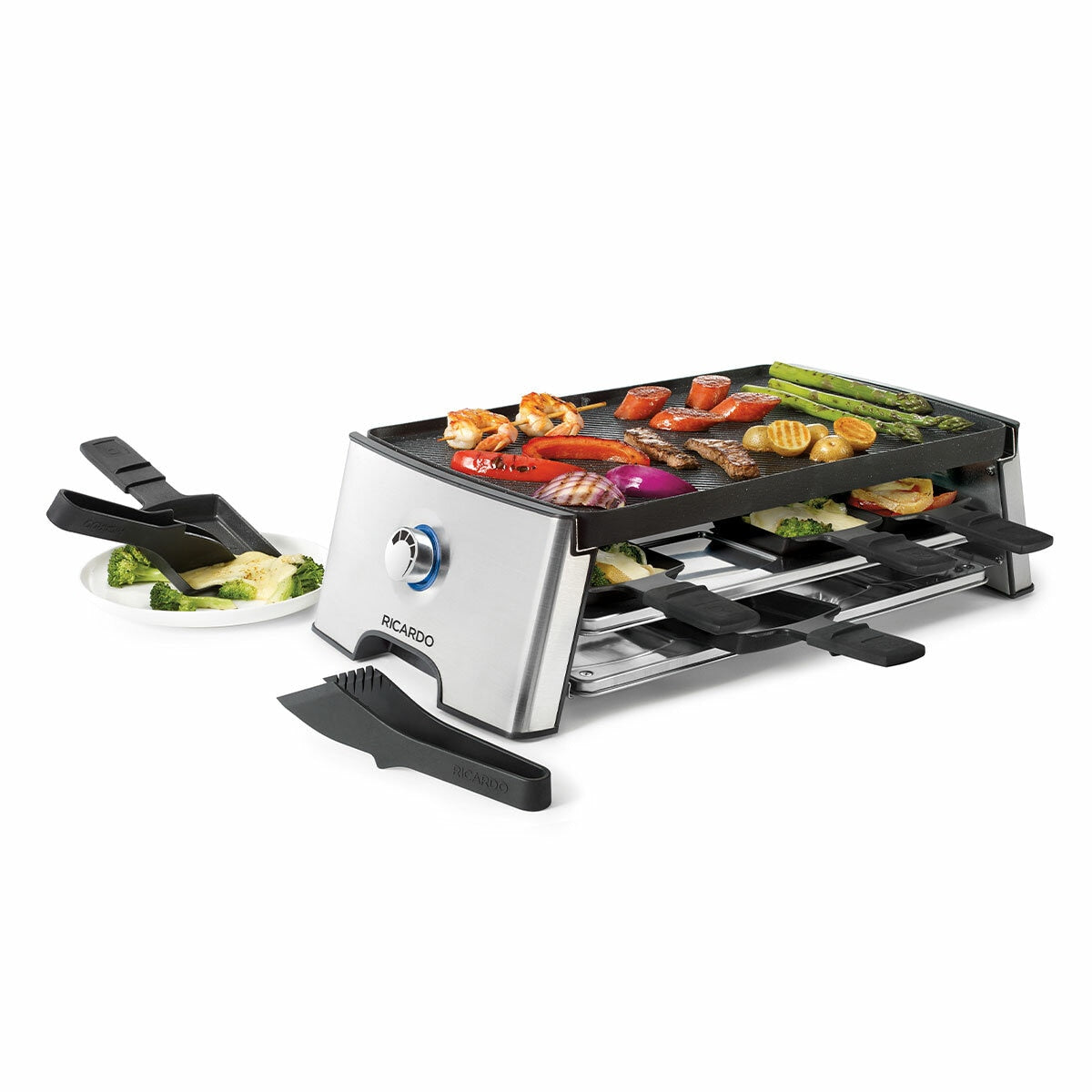 Ricardo the Rock Reversible Raclette Grill 8 Stainless Steel/Black