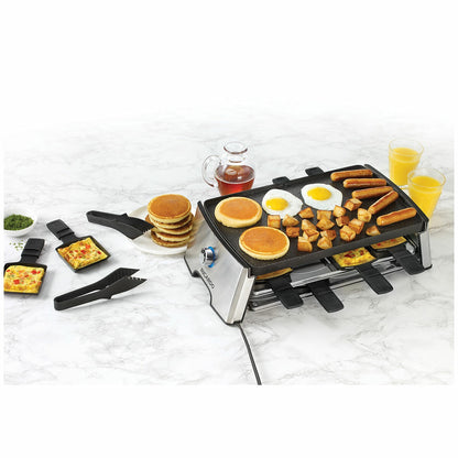 Ricardo the Rock Reversible Raclette Grill 8 Stainless Steel/Black
