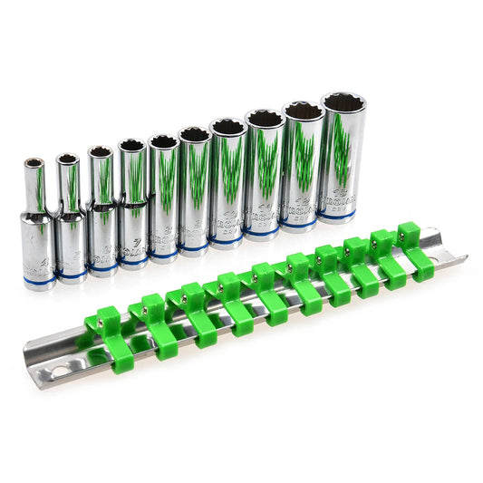 Trojan Deep Socket Rail Set - 1/4" Drive - 4-13mm - 10 Piece