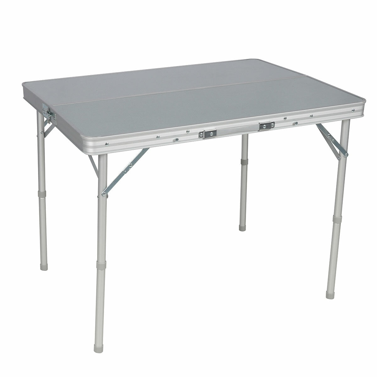 Timber Ridge Folding Table & Bench Combo Aluminium Portable 90cm