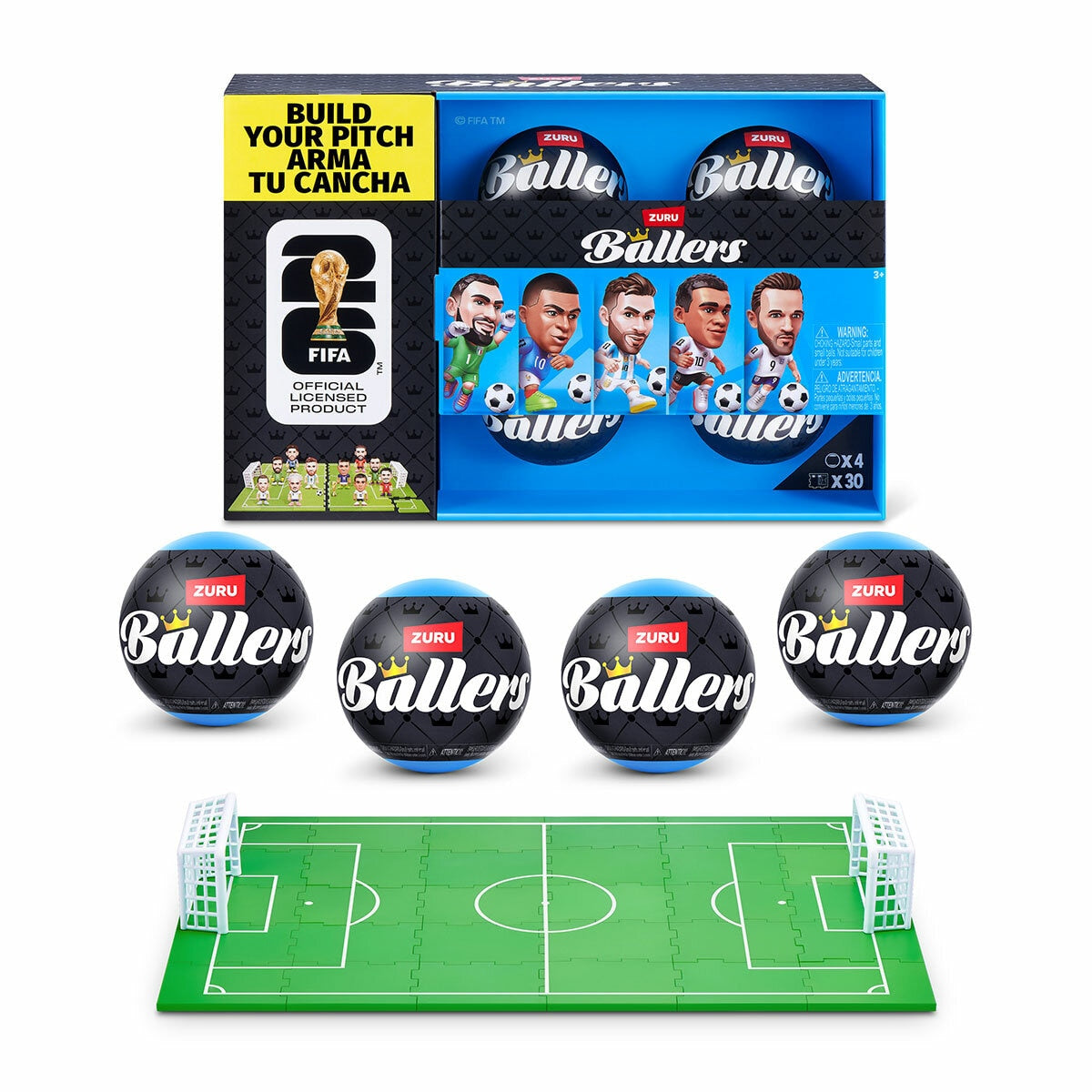Zuru Fifa World Cup 2026 Ballers Collectible Black/Blue Pitch 4 Pack