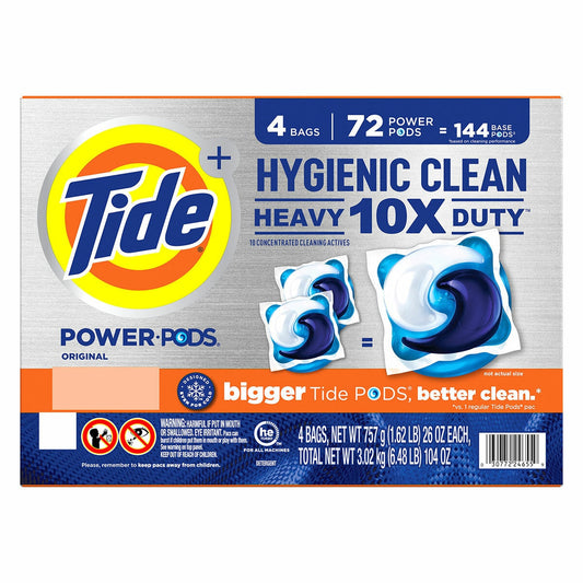 Tide Hygienic Clean Heavy Duty Oxi Odour Eliminator Power Pods 72 Count