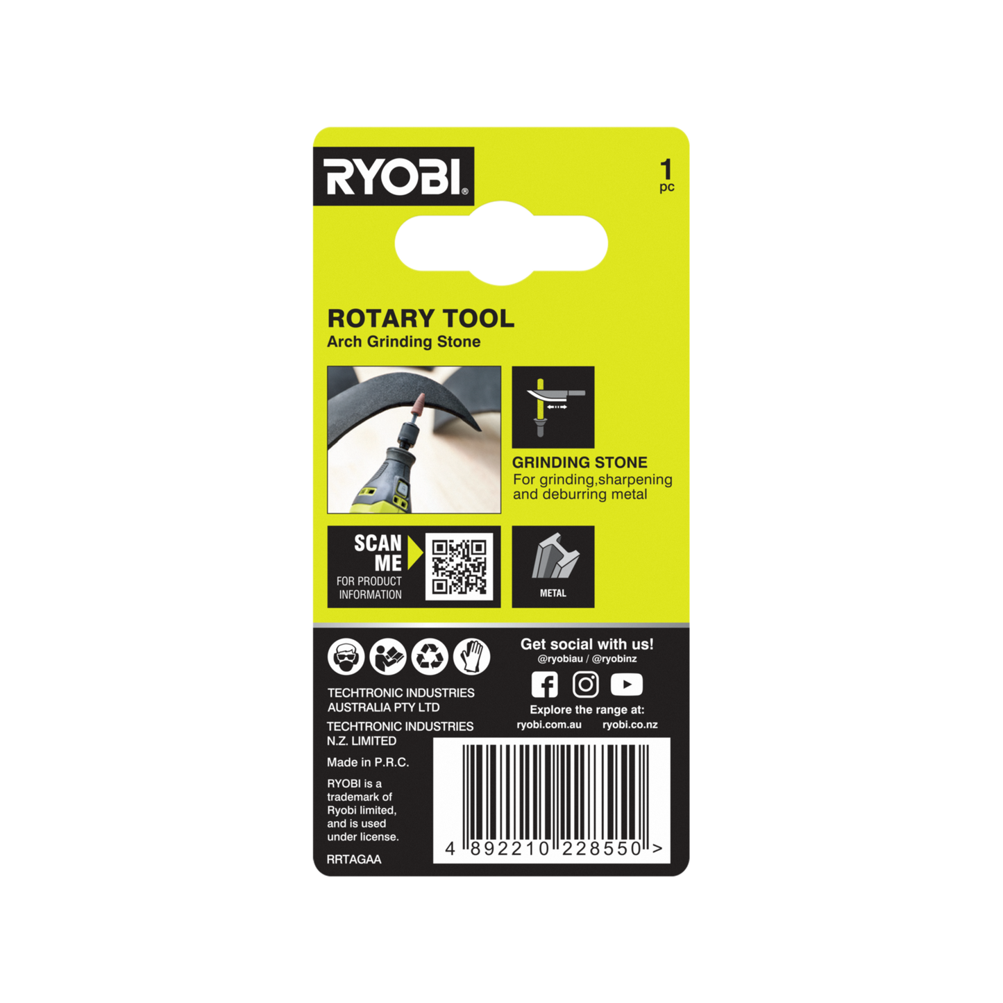 Ryobi Rotary Arch Grinding Stone - 9.5mm