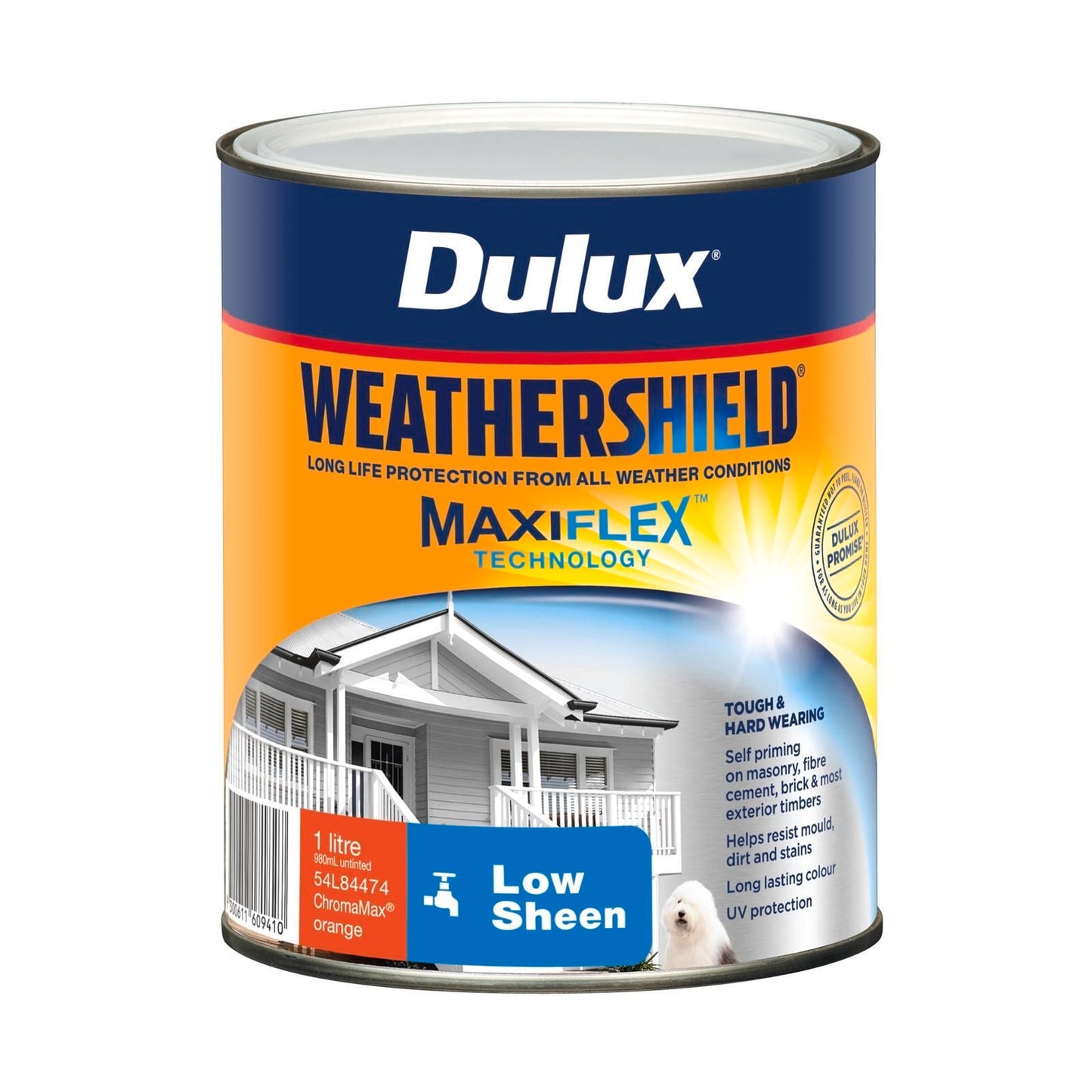 Dulux Weathershield Exterior Paint - 1L - Orange Low Sheen