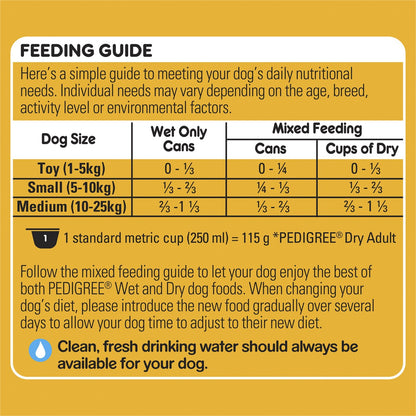 Pedigree Adult Wet Dog Food with Beef, Vegies & Gravy Casserole Can 1.2kg