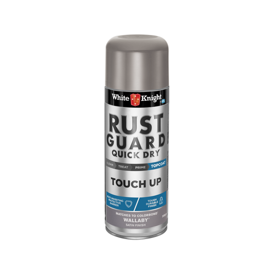 White Knight Rust Guard Quick Dry Spray Paint - Wallaby Satin Finish 300g