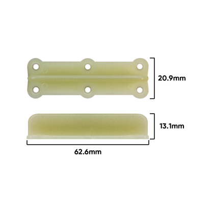 Rolltrak Plastic Timber Door Floor Guide - 60mm - Ivory