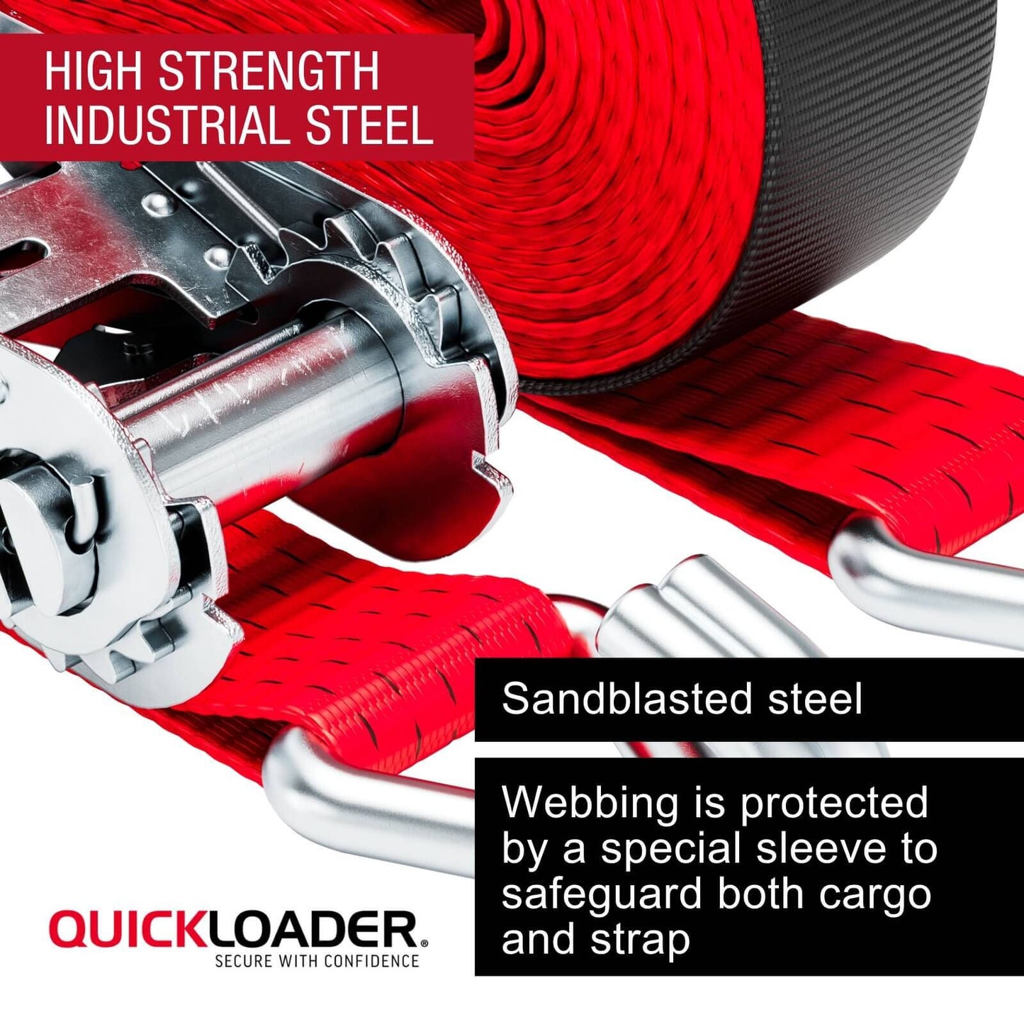 Quickloader Ratchet Strap Tie Down - 10m - 2500kg