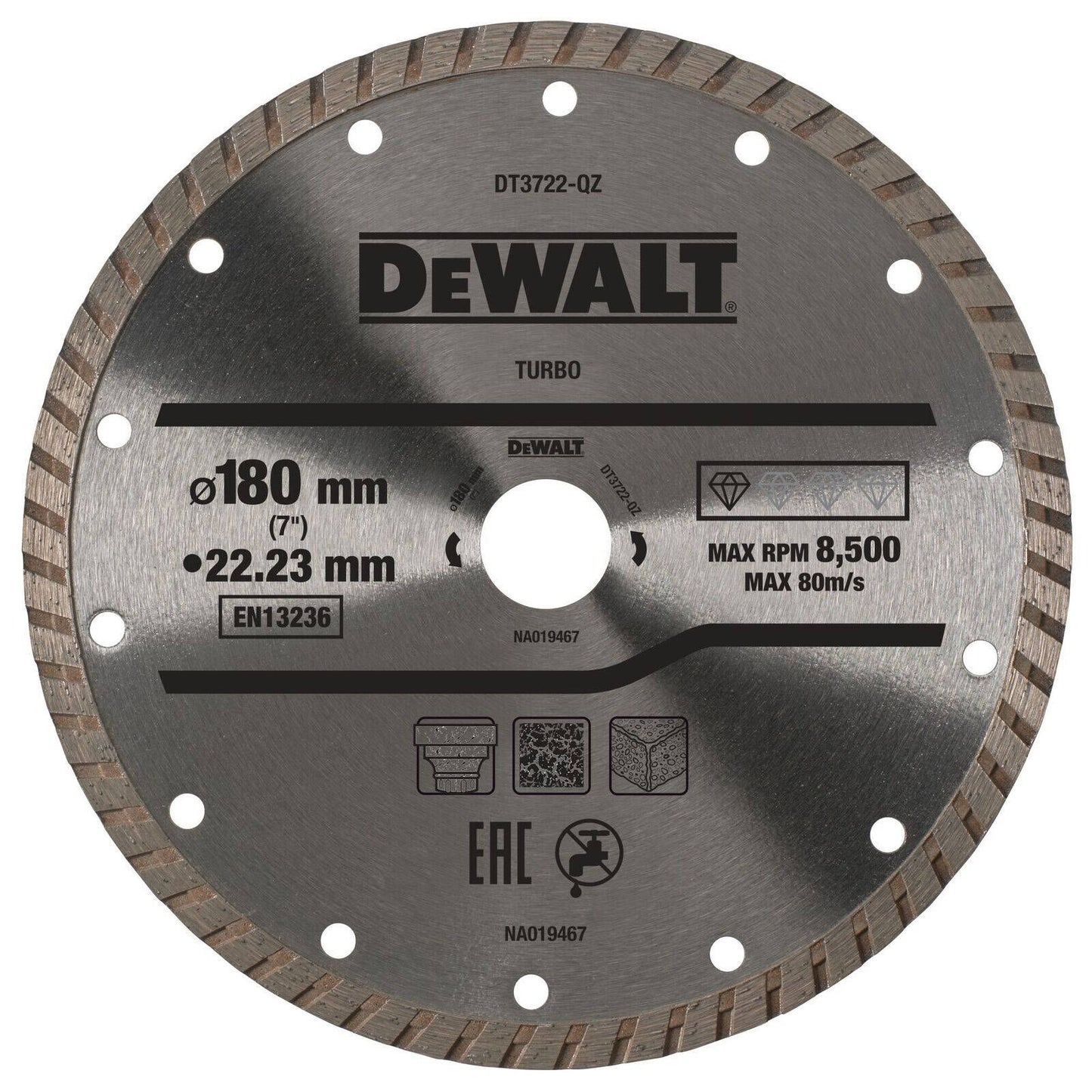Dewalt Turbo Diamond Wheel - 180 x 22mm