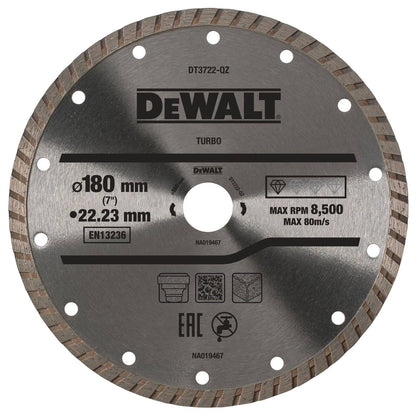 Dewalt Turbo Diamond Wheel - 180 x 22mm