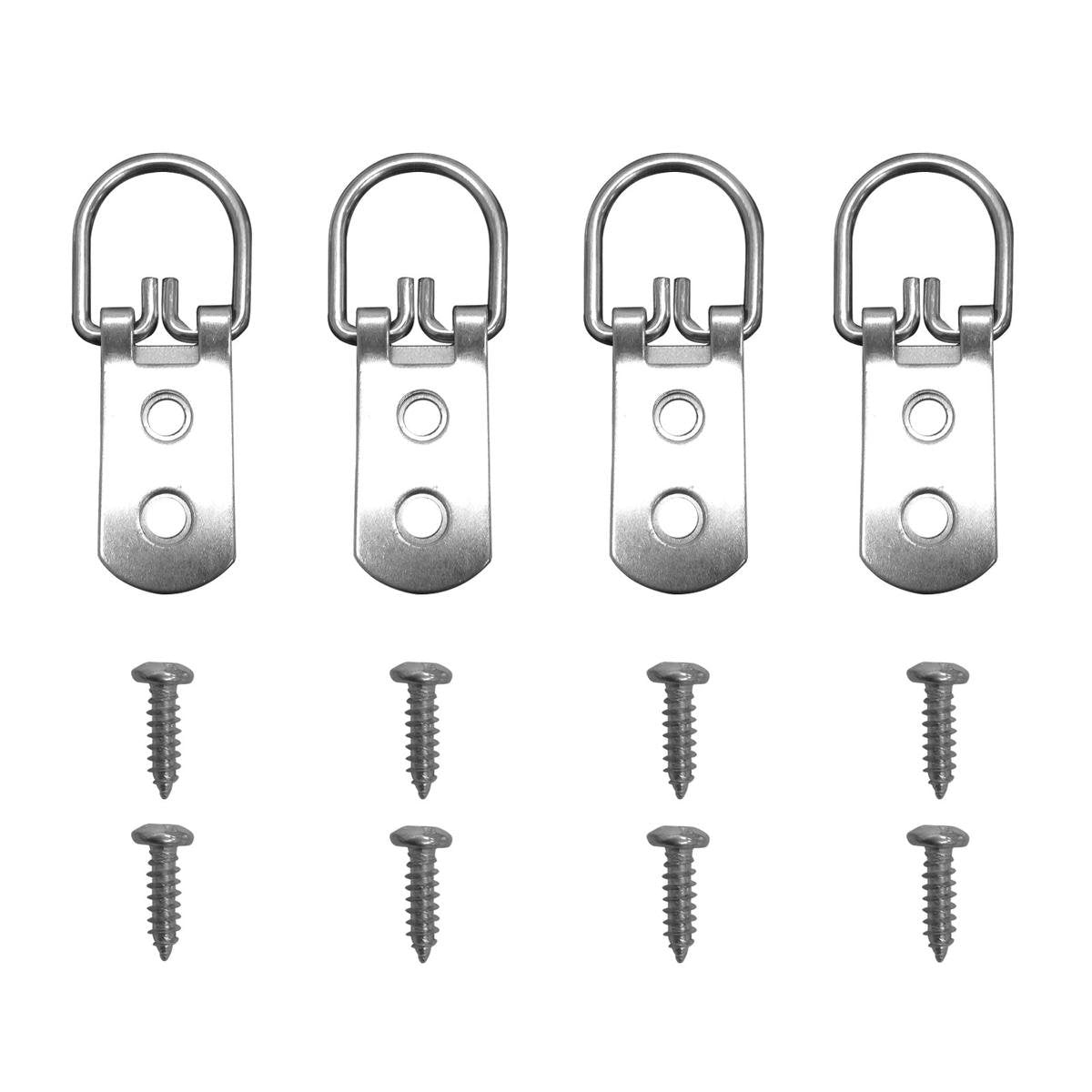 Everhang Heavy Duty Picture Hanging D Ring 15kg Zinc Plated 4 Pack