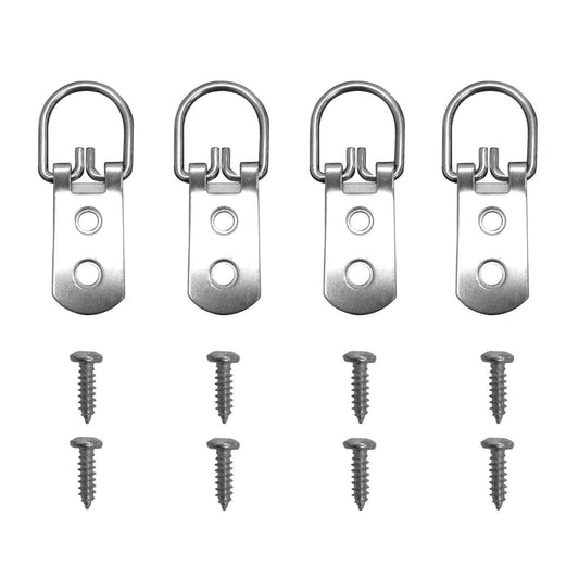 Everhang Heavy Duty Picture Hanging D Ring 15kg Zinc Plated 4 Pack