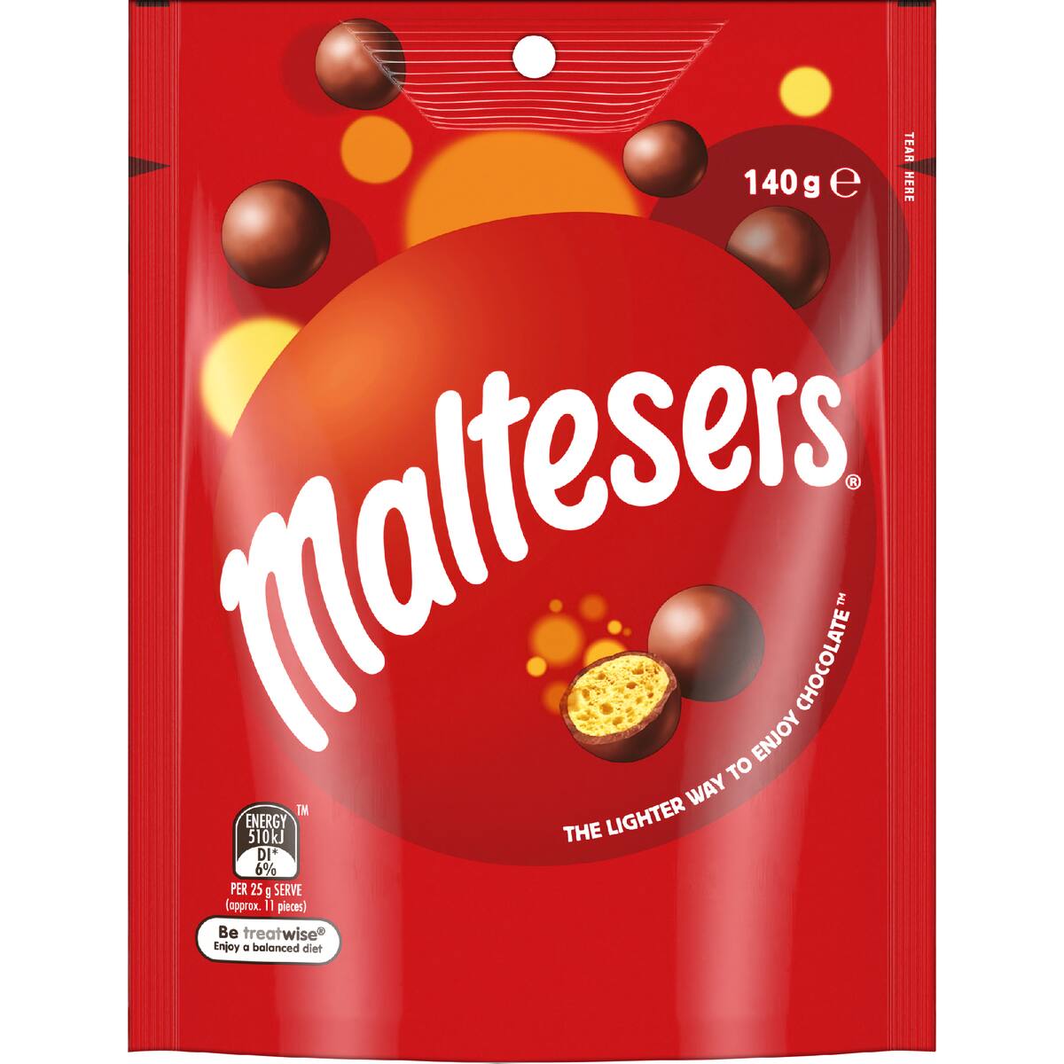 Maltesers Milk Chocolate Snack & Share Bag 140g