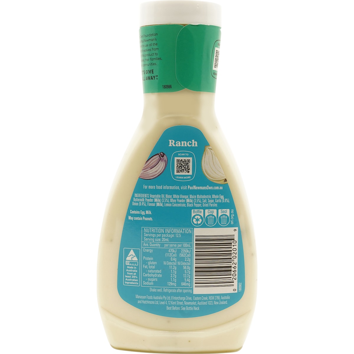 Paul Newmans Own Dressings Ranch 250mL