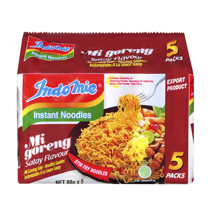 Indomie Fried Mi Goreng Satay Instant Noodles 5x80g - 400g