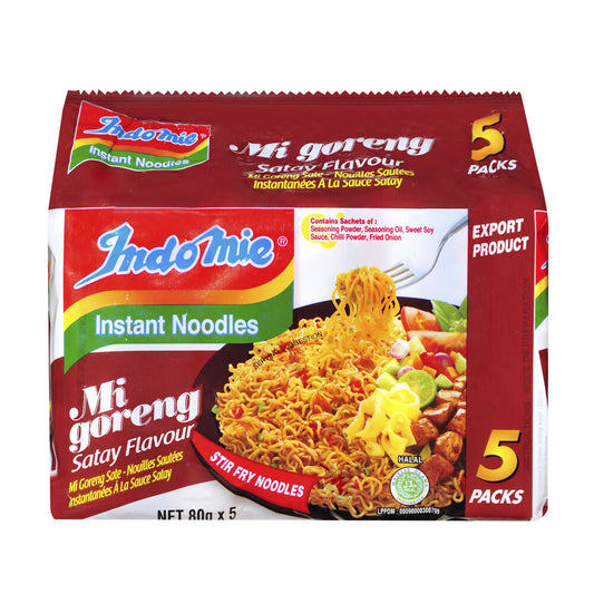 Indomie Fried Mi Goreng Satay Instant Noodles 5x80g - 400g