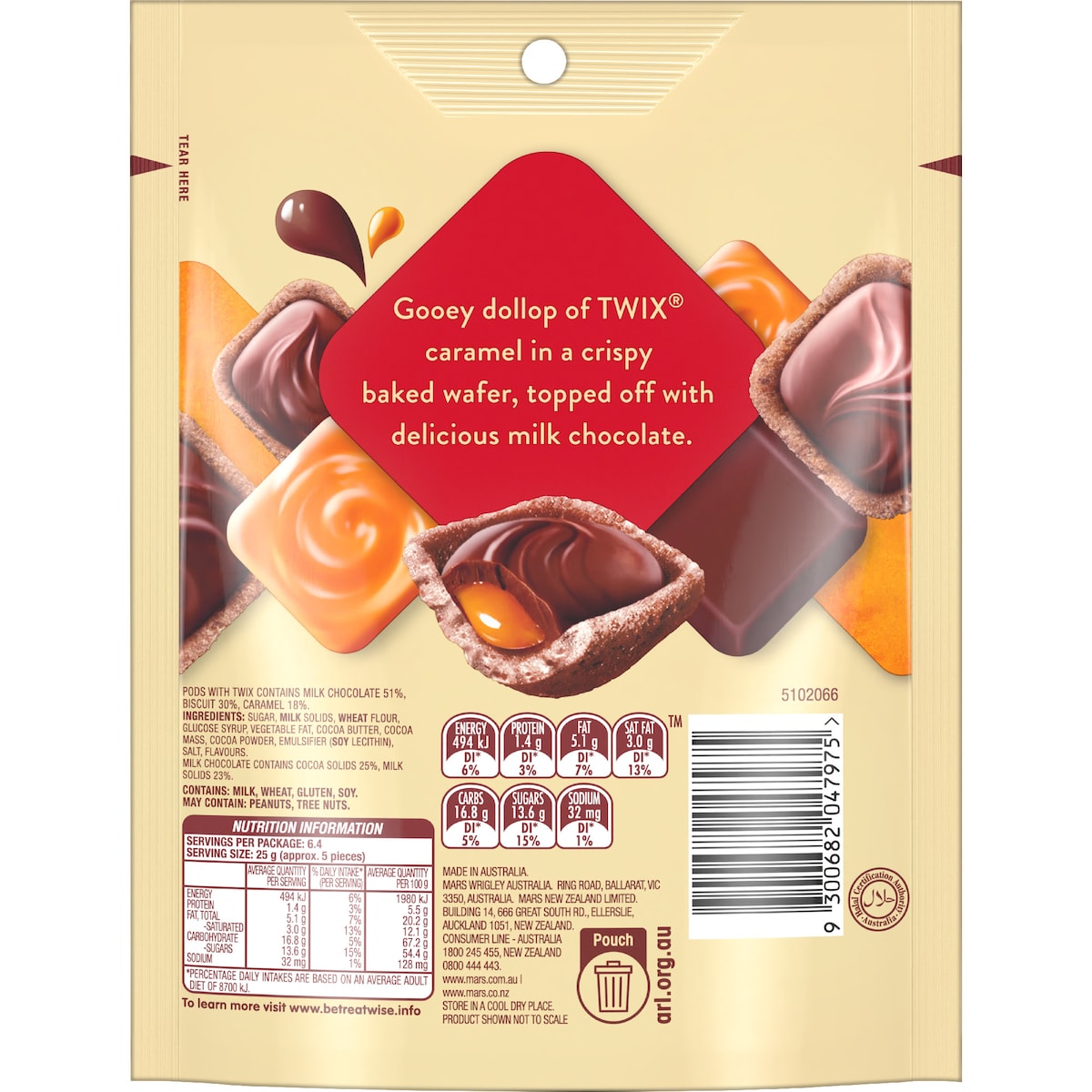 Pods Twix Chocolate Snack & Share Bag 160g