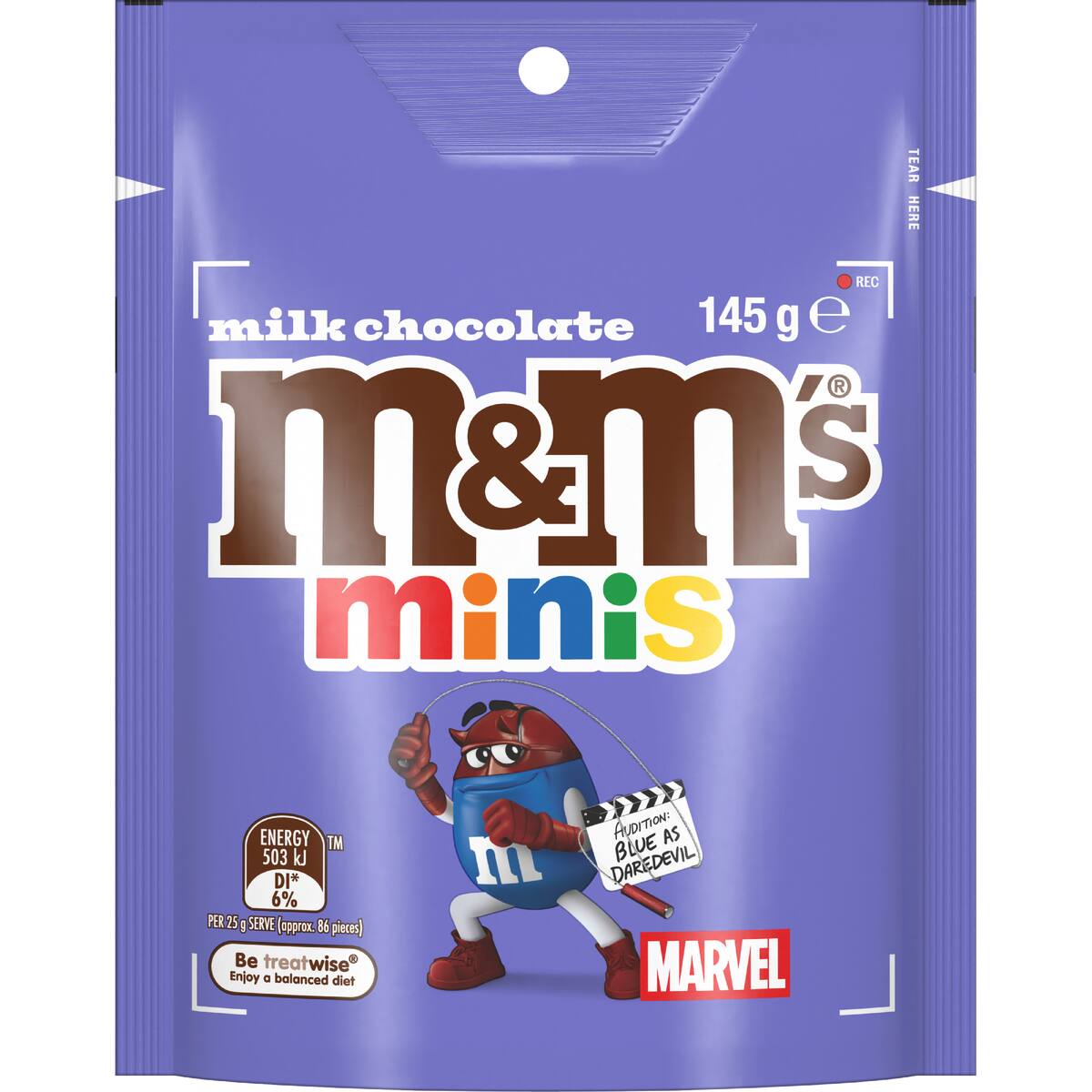 M&m's Minis Milk Chocolate Snack & Share Bag 145g