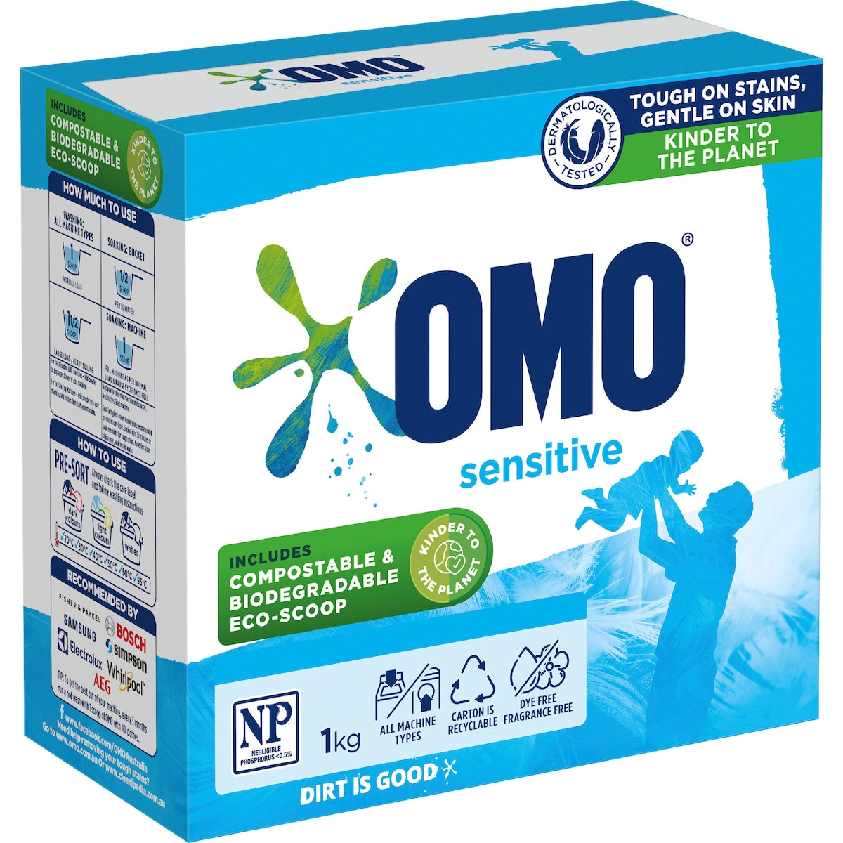 Omo Sensitive Laundry Powder Detergent 1kg