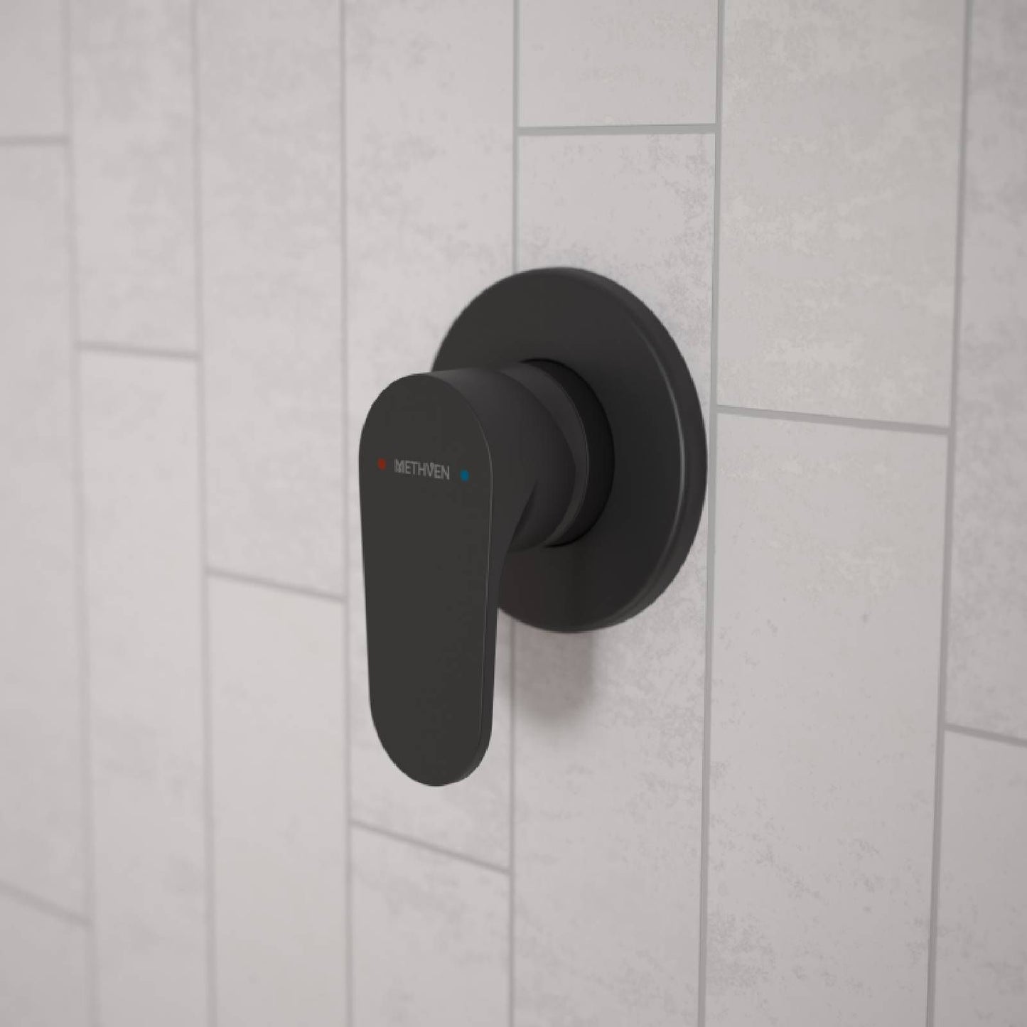 Methven Matte Black Krome Shower Mixer - 25mm