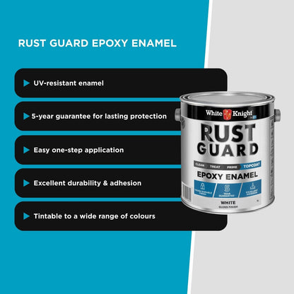 White Knight Rust Guard Epoxy Enamel Paint - 4L - White Gloss