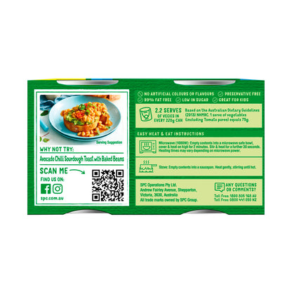 SPC Canned Baked Beans Salt Reduced 4 Pack - 880g