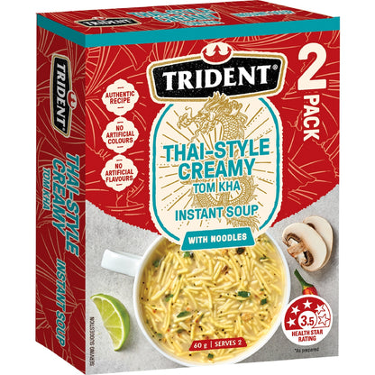 Trident Thai Style Creamy Tom Kha Instant Soup With Noodles 60g