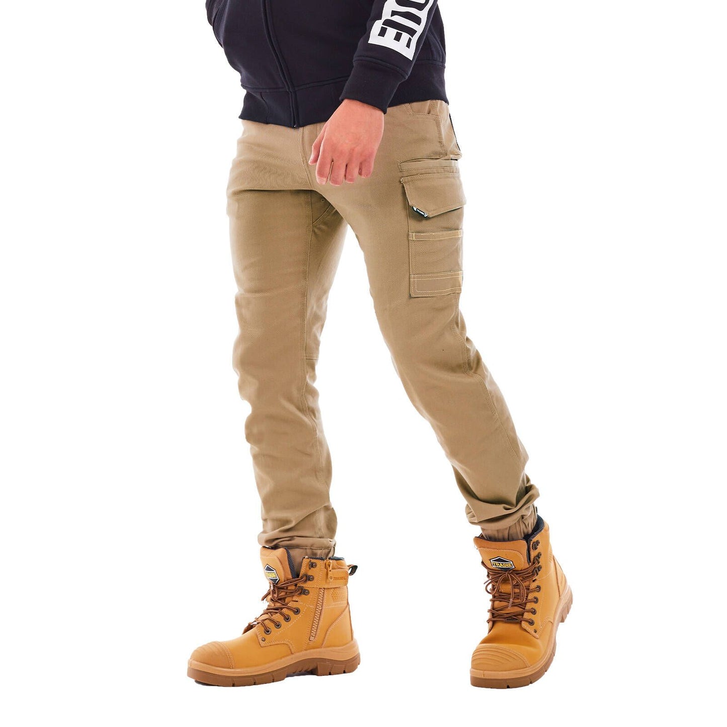 Tradie Core Khaki Skinny Cuffed Pant - 87