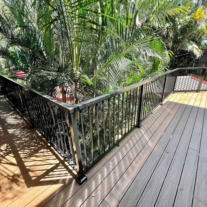 Peak Black Aluminium Deck Balustrade Mid Post - 1000mm