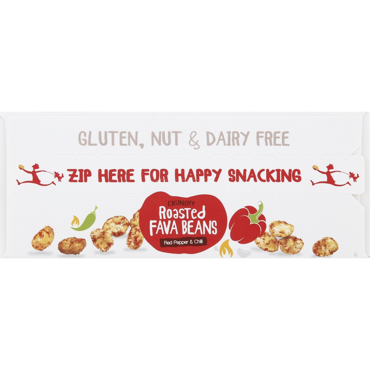 The Happy Snack Company Roasted Fava Beans Red Pepper & Chilli 6 pack