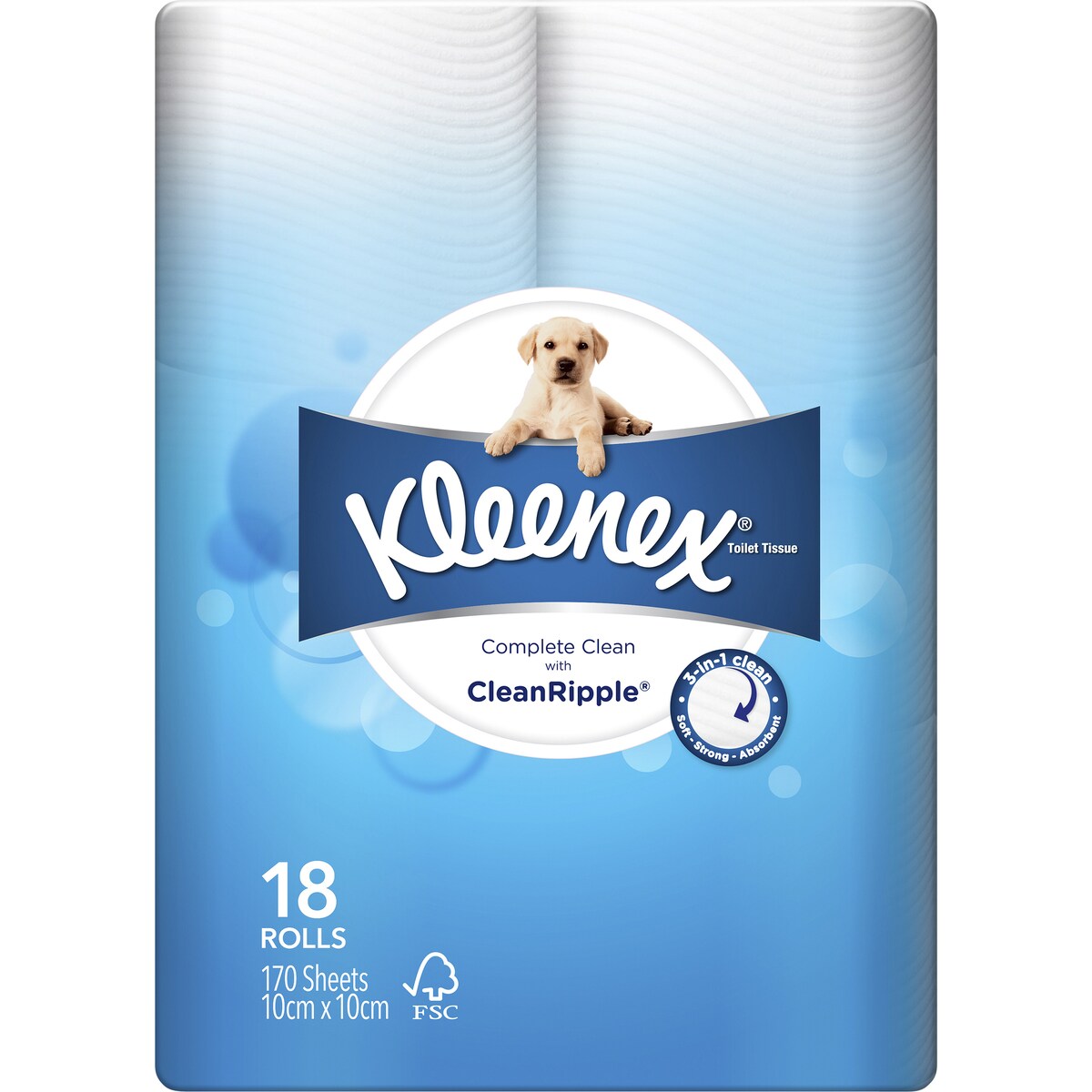 Kleenex Cleanripple Toilet Tissue White 18 Pack