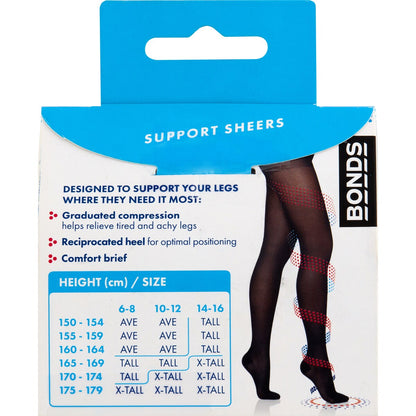 Bonds Sheer Relief Pantyhose Control Support Beige Extra Tall Each