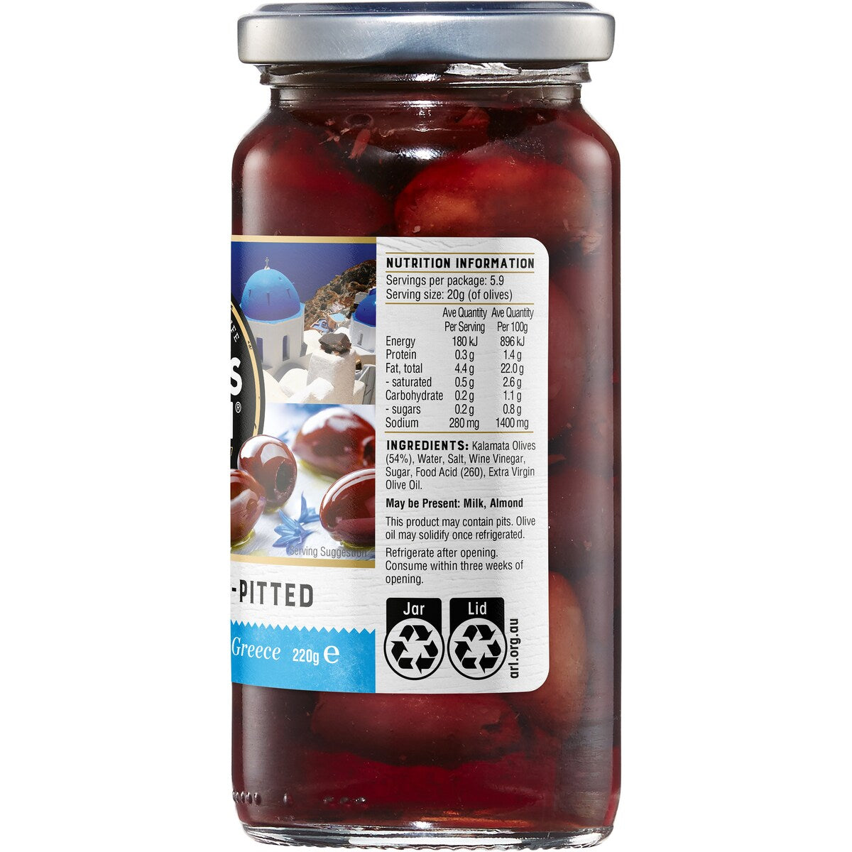 Always Fresh Kalamata Olives Pitted 220g