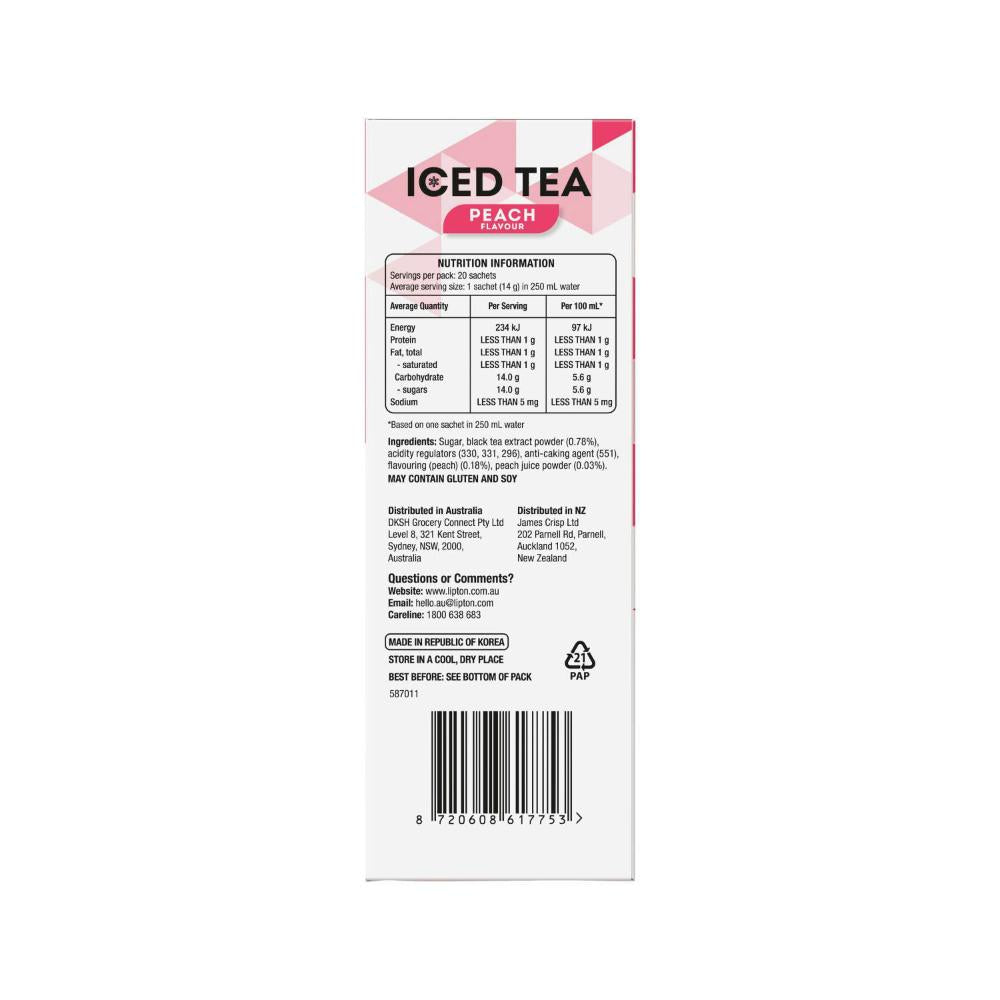 Lipton Peach Iced Tea Sachets - 20 pack