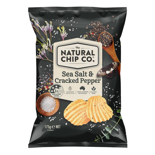The Natural Chip Co Sea Salt & Cracked Pepper 175g