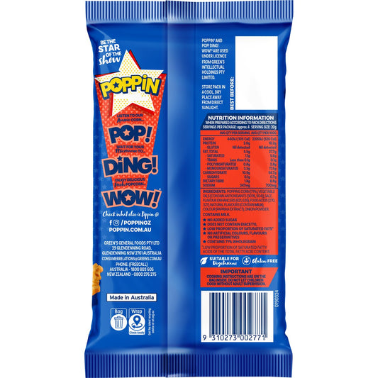 Poppin Microwave Popcorn Cheese Flavour 85g