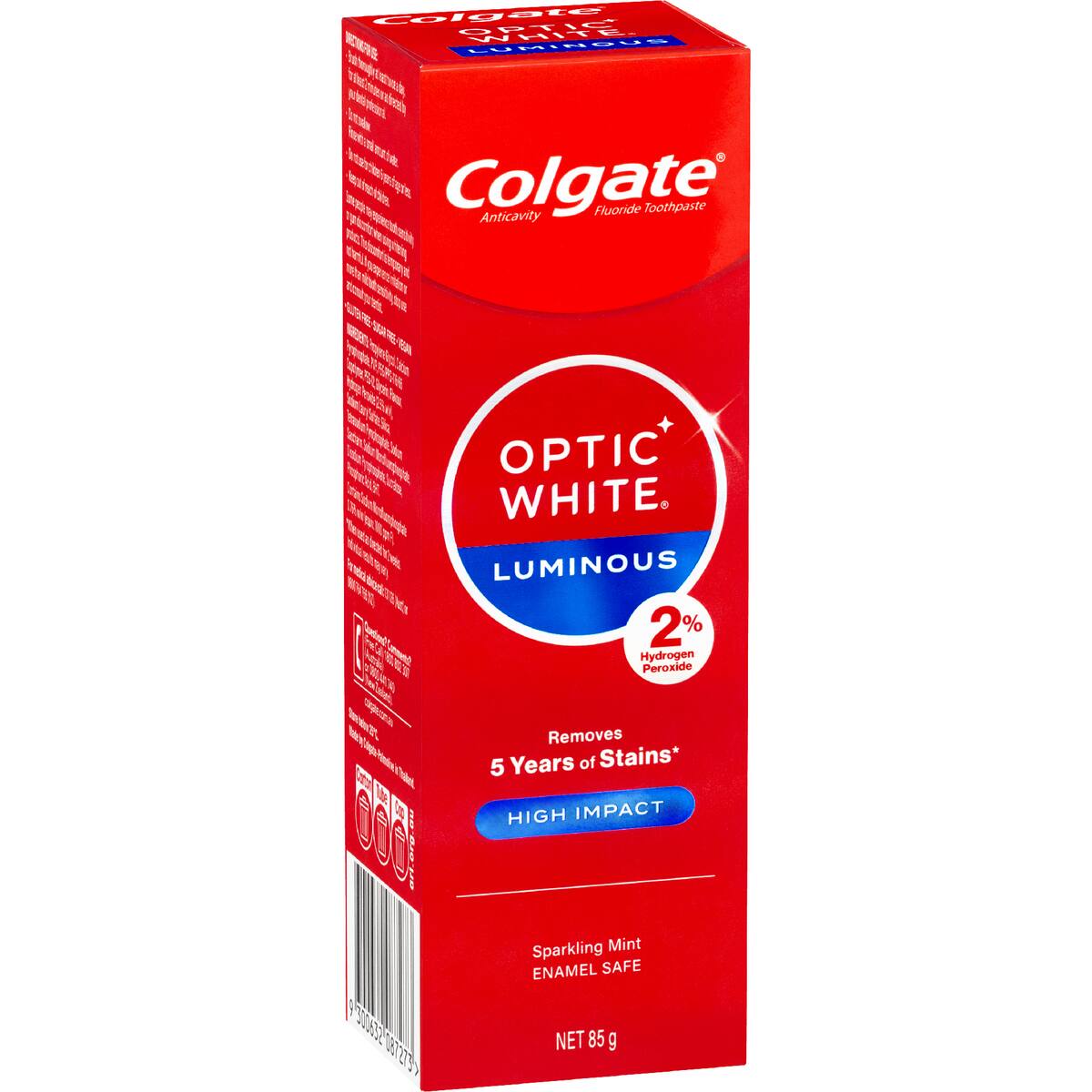 Colgate Optic White Teeth Whitening Toothpaste High Impact 85g