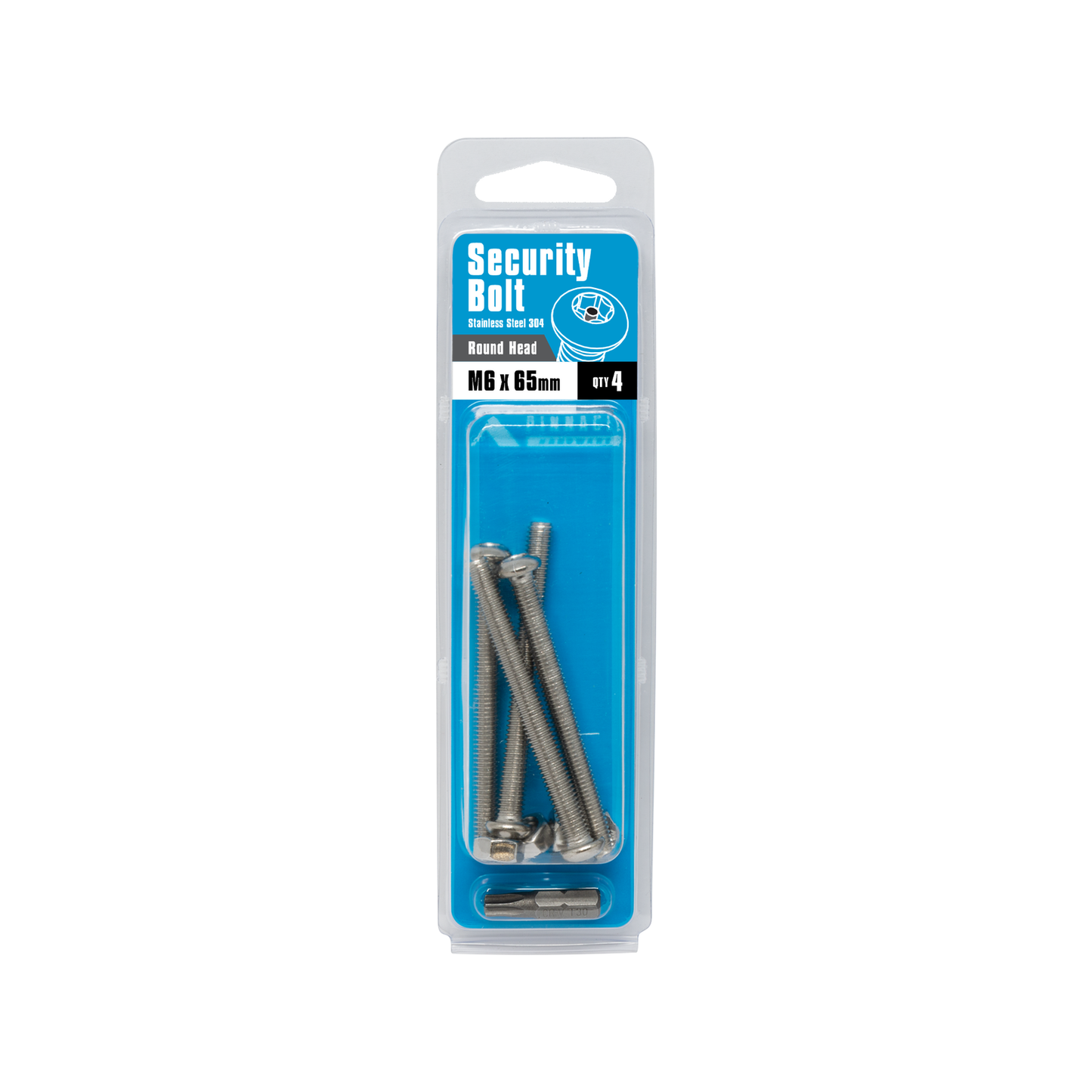 Pinnacle M6 x 65mm Stainless Steel Security Bolts - 4 Pack
